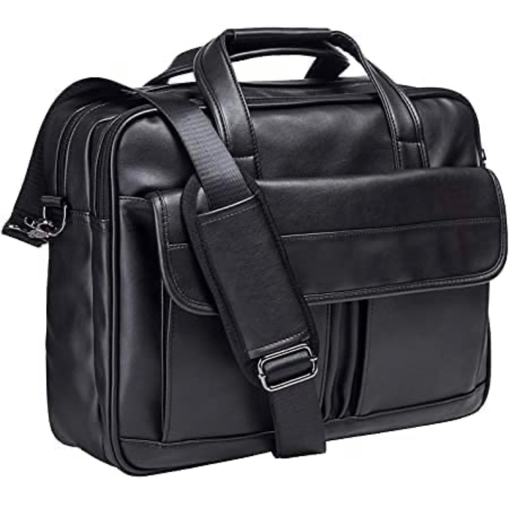 COPY - Men's Leather Messenger Bag, 17.3 Inches Laptop Briefcase Business Satch…